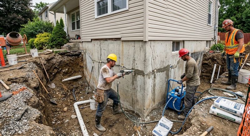 Cracked Foundation Repair in Burlington, NJ