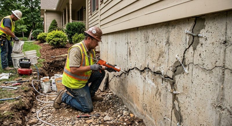Cracked Foundation Repair in Hightstown, NJ