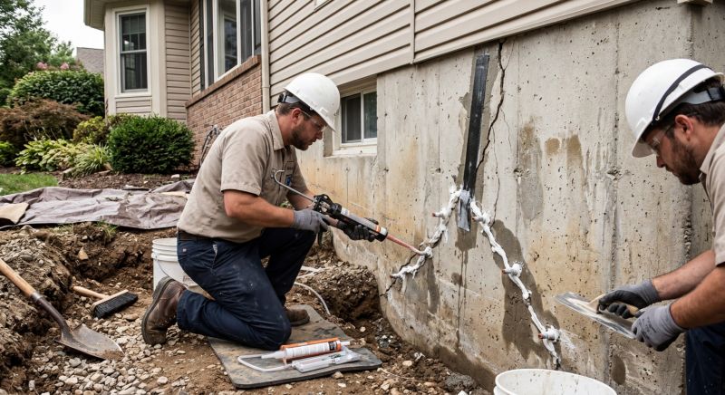 Cracked Foundation Repair in Moorestown, NJ