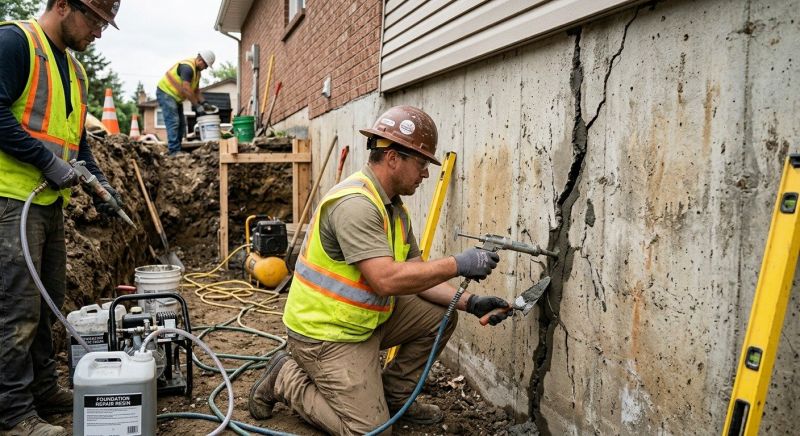 Cracked Foundation Repair in North Wales, PA