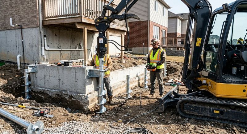 Helical Pile Installation in Bensalem, PA